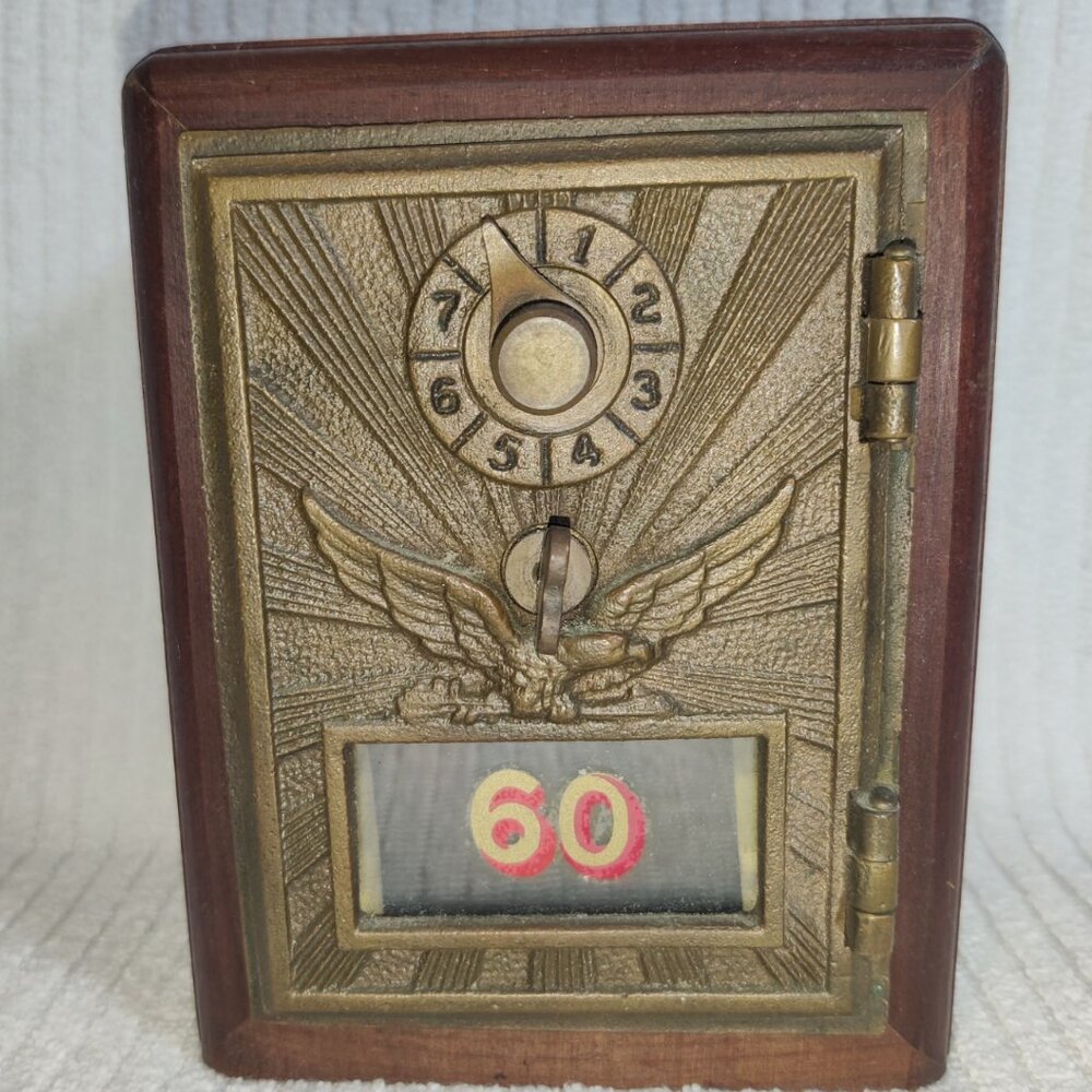 Antique #60 Lynchburg Safe USPS PO Post Office Box Door Bank With Combination